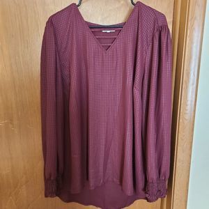 Maurices - womens plus size 2 - maroon blouse EUC